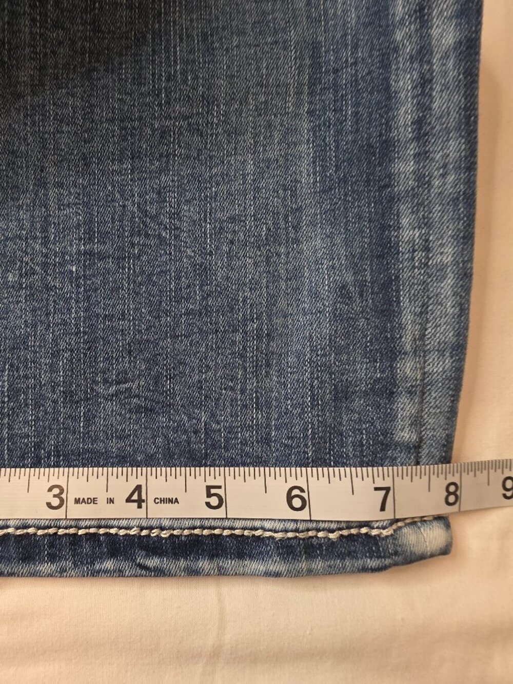 Miss Me Curvy Crop Distressed Heavy Stitch Embellished Women's Jeans, Size 33 - Picture 8 of 12